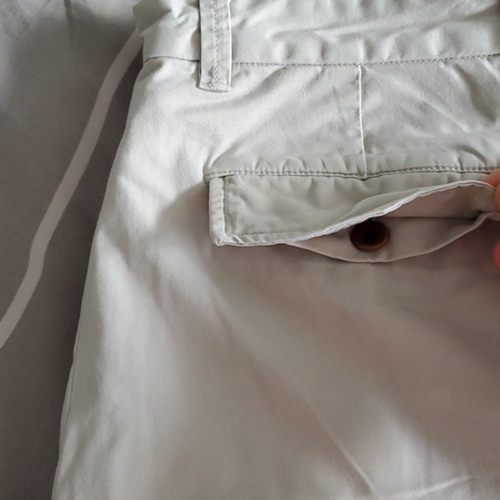 MENS BANANA REPUBLIC STRAIGHT FIT COTTON PANTS- OFF WHITE- 32/30 - Picture 13 of 13